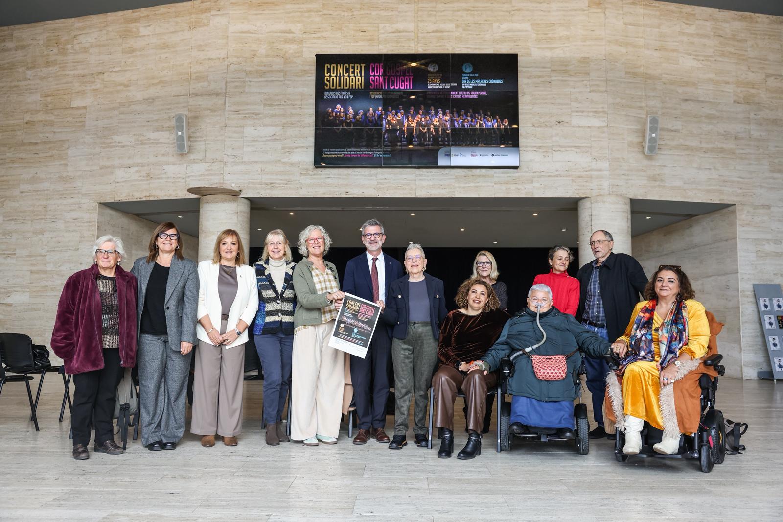 L’Ajuntament de Sant Cugat va presentar aquest dijous el concert solidari organitzat per la Fundació Salut Plus i l’Associació de Familiars d’Alzheimer del Vallès (AFA Vallès), amb la participació del Cor Gospel Sant Cugat